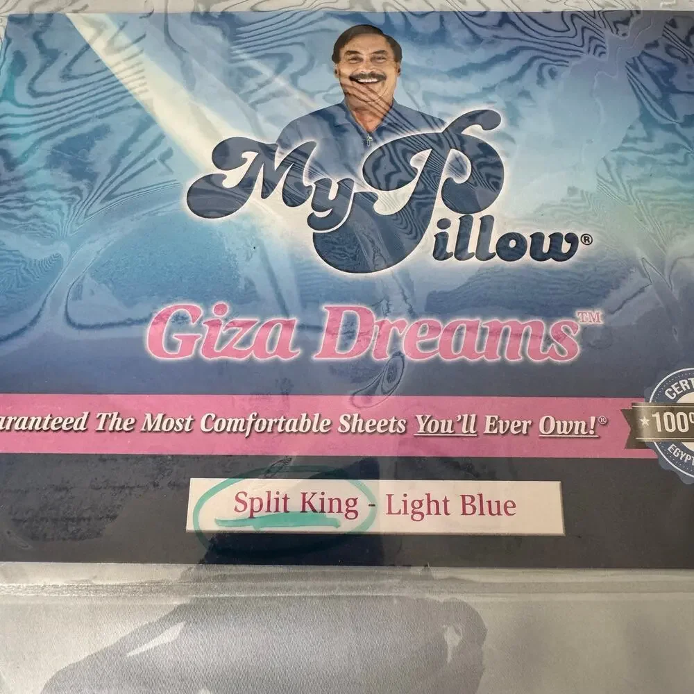 MyPillow Giza Dreams sheets light blue split king Comfortable Egyptian Cotton